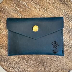 Genuine Leather Wallet OCEAN BLUE Credit Card Holder Wallet NEW FAST SHIP